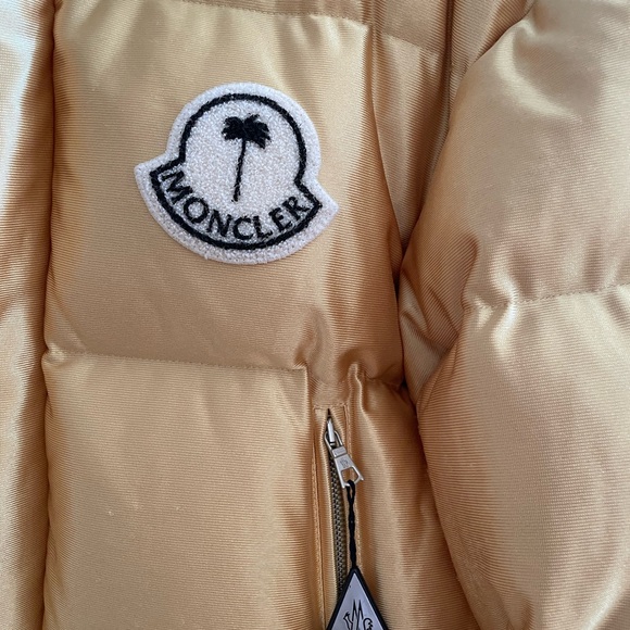 Brand New Moncler x Palm Angels Keon Jacket sz 0 Gold Yellow Metallic - Picture 3 of 14